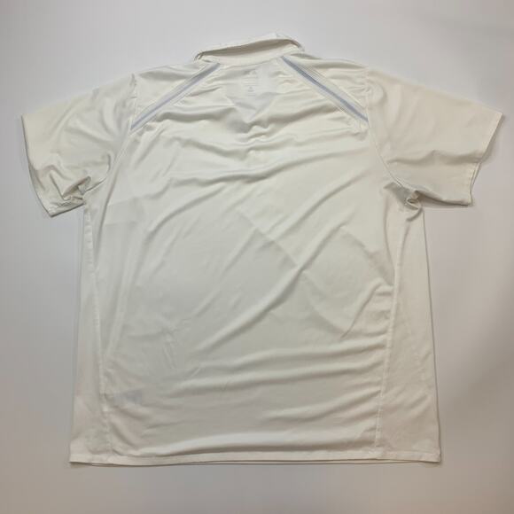 Adidas Golf Shirt Mens 2XL White Puremotion CoolMax Snap Button Collar Athletic - Picture 3 of 11